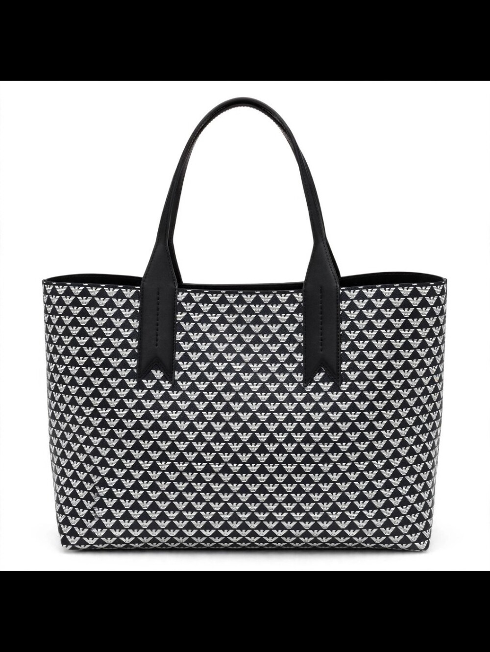 Emporio Armani Men's Black Logo Pattern Zip Pouch
